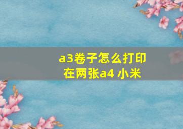 a3卷子怎么打印在两张a4 小米